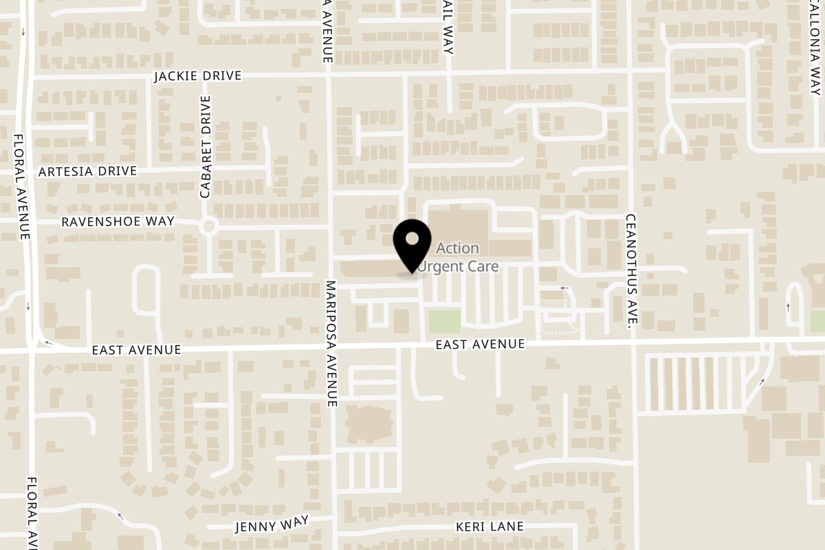 Map showing the location of Celestino's Pizza & Pasta on 1354 East Avenue in Chico